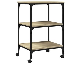 vidaXL Printerkastje 3-laags 50x41x75 cm bewerkt hout sonoma eiken