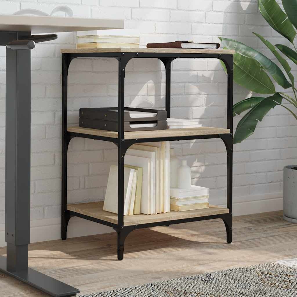 vidaXL Printerkastje 3-laags 50x41x75 cm bewerkt hout sonoma eiken