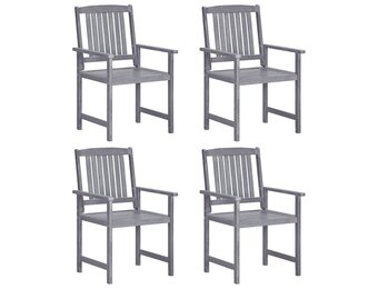 vidaXL Tuinstoelen 4 st massief acaciahout grijs