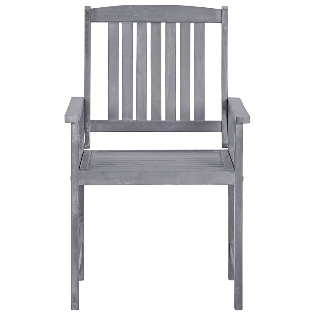 4x Stevige Acaciahouten Tuinstoelen (Grijs, 75% Korting)