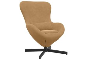 Eivormige Stoel Bruin Fluweel - 47% Korting