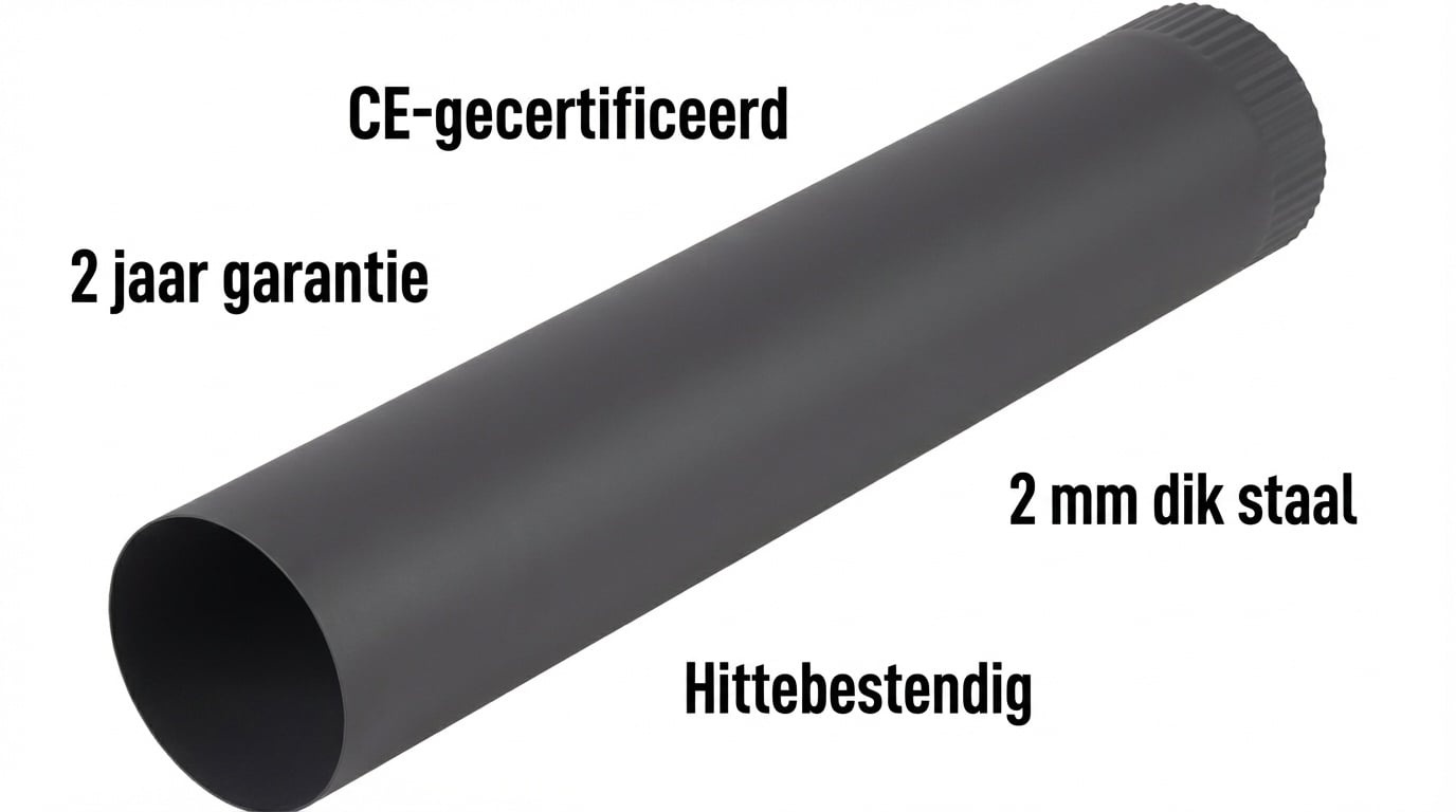 Kachelpijp - rookkanaal - staal - Ø 120 mm - 50 cm - zwart