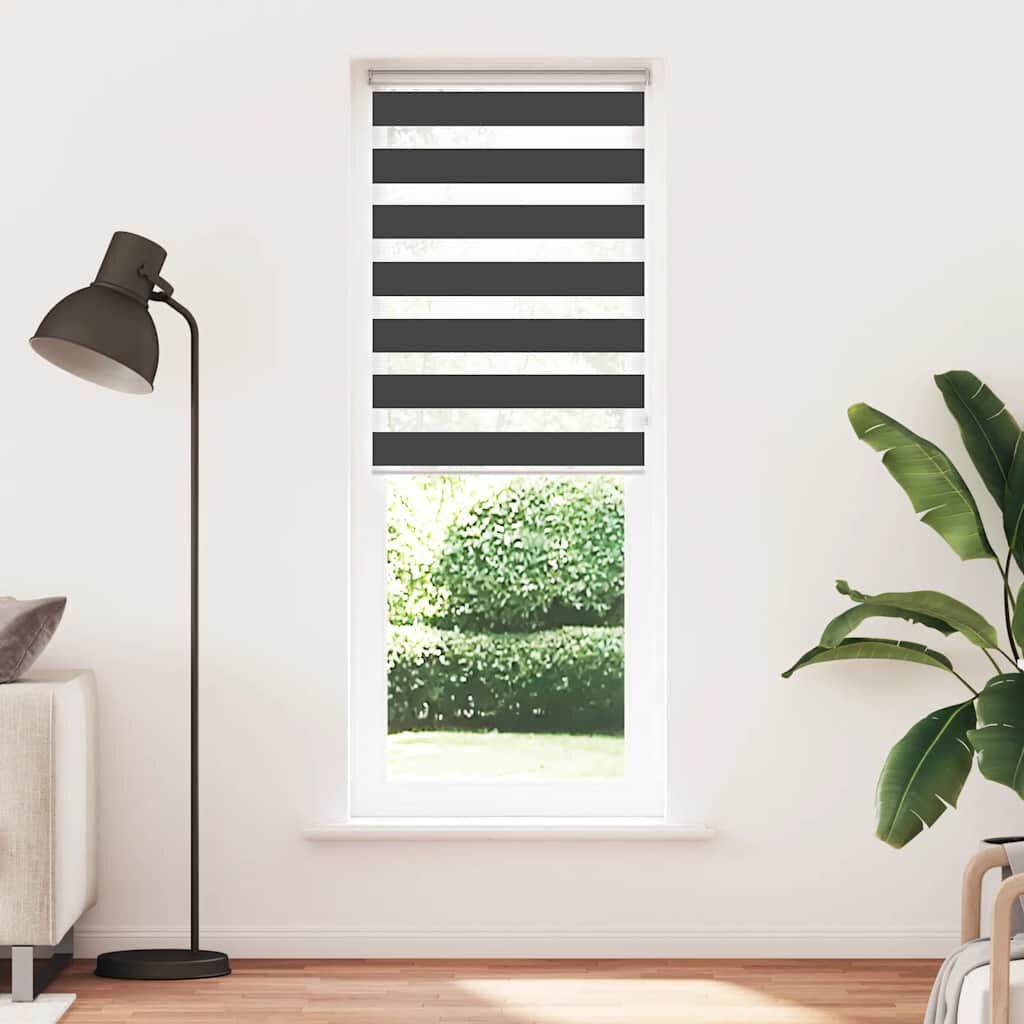 vidaXL Zebra rolgordijn 70x200 cm stofbreedte 65,9 cm zwart