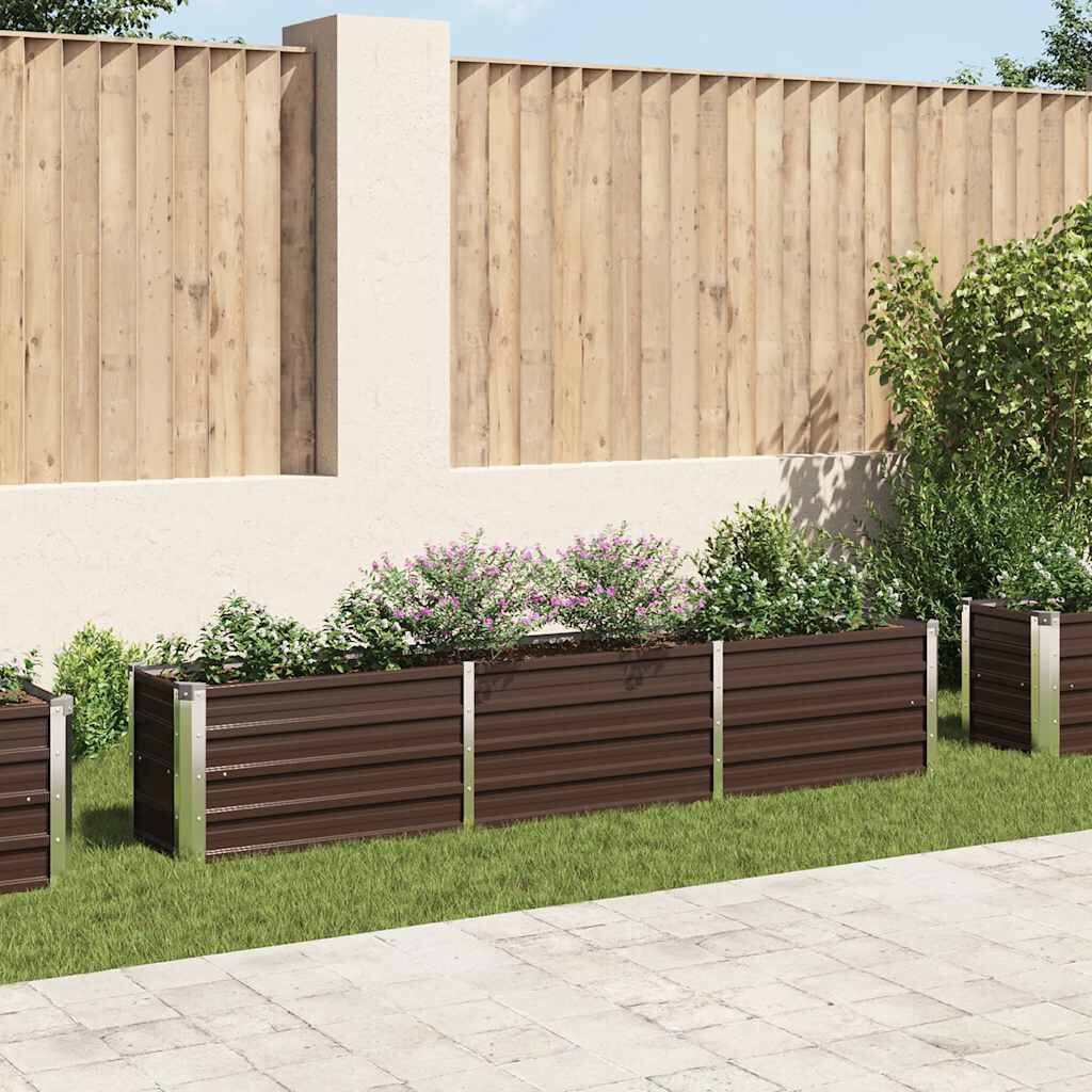vidaXL Plantenbak verhoogd 240x40x45 cm gegalvaniseerd staal bruin
