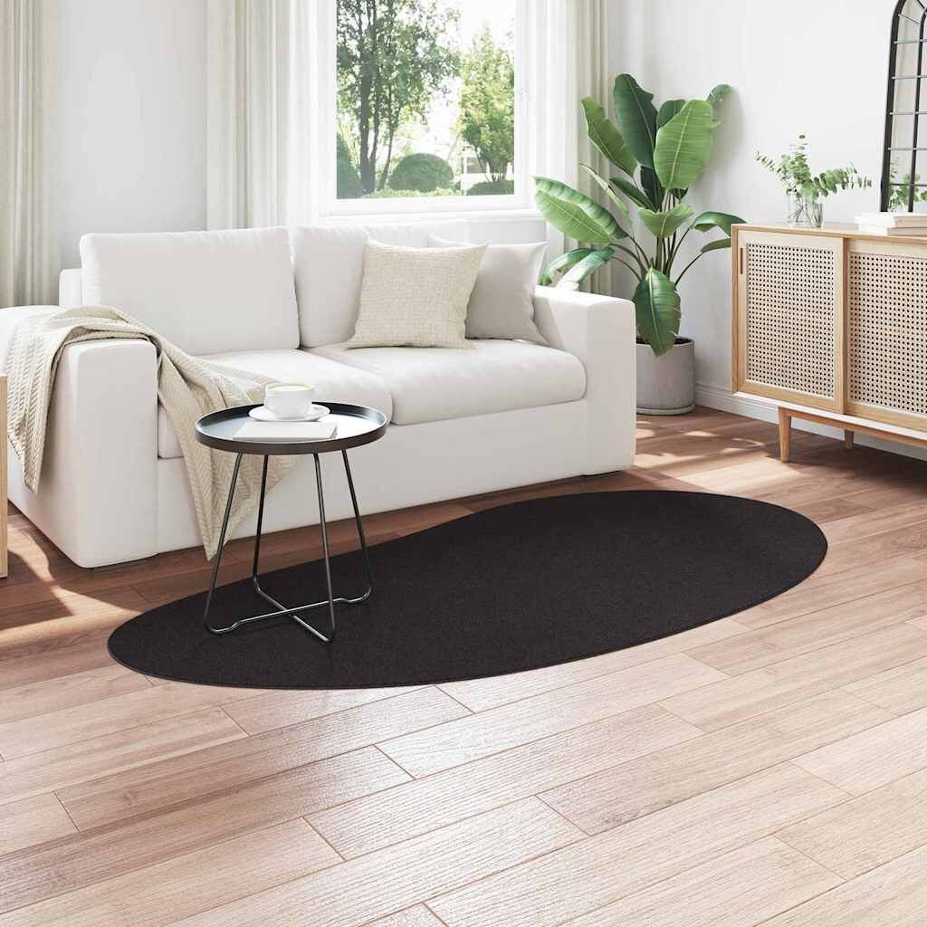 vidaXL Tapijt HUARTE Zwart 100 x 200 cm Polyester