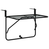 vidaXL Balkontafel 60x40 cm staal zwart