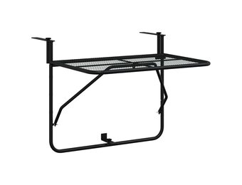 vidaXL Balkontafel 60x40 cm staal zwart