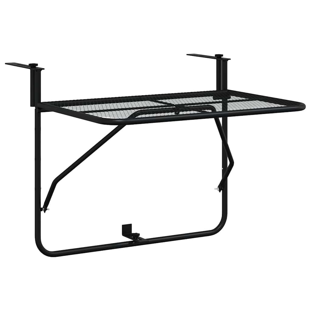 vidaXL Balkontafel 60x40 cm staal zwart