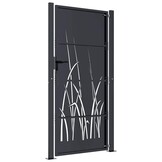 vidaXL Poort 105x205 cm met grasontwerp staal antracietkleurig