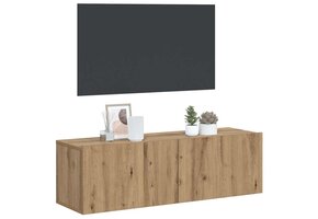 Tv-meubel 100x30x30 cm Eiken Bewerkt Hout met 41% Korting