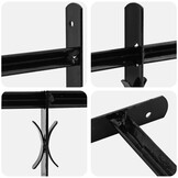 vidaXL Raam Rooster Zwart 175 x 60 cm Gepoedercoat staal