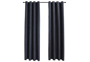 vidaXL Verduisterende Gordijnen met Ringen 2 st 140x225 cm Antraciet - 33% Korting