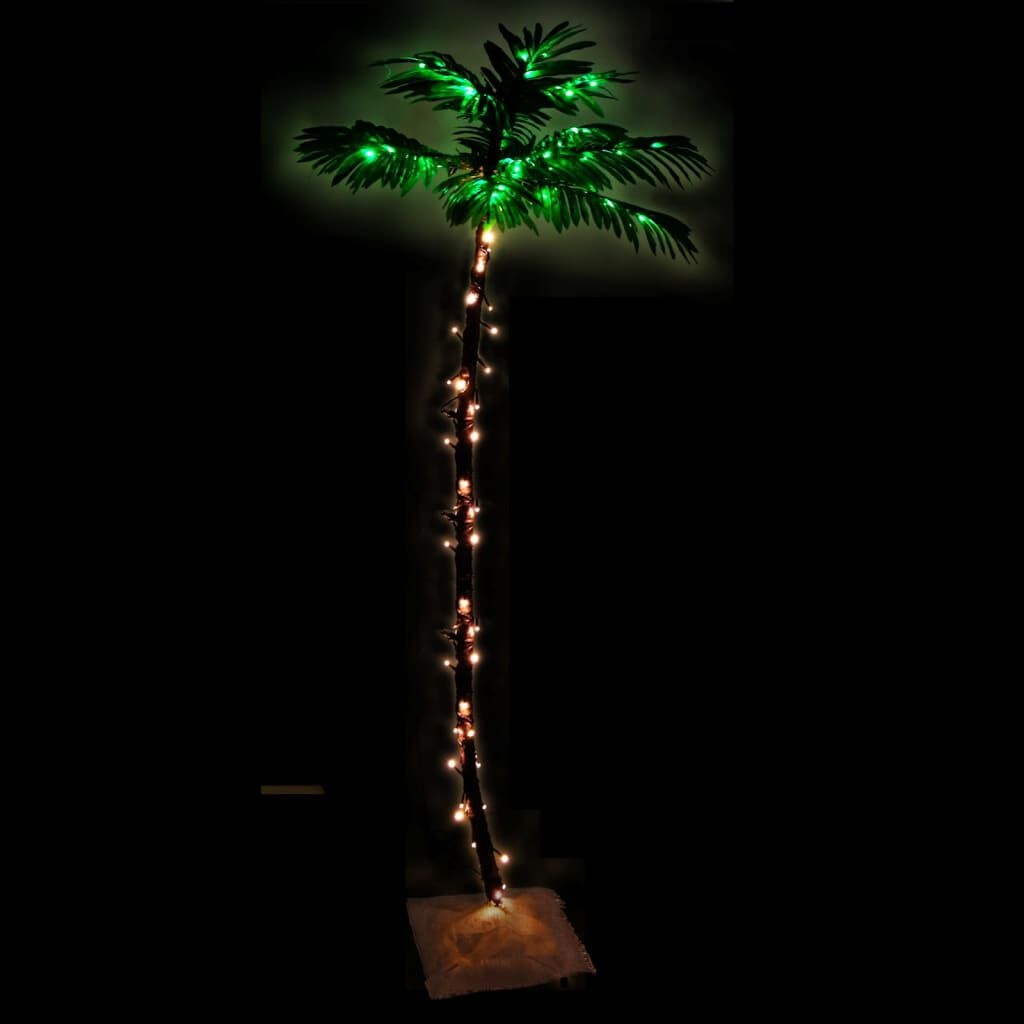 vidaXL Palmboom LED 96 LED's warmwit 180 cm