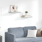 vidaXL Wandschappen 2 st zwevend 40x23x3,8 cm MDF betongrijs