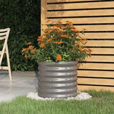vidaXL Plantenbak 40x40x36 cm gegalvaniseerd staal grijs