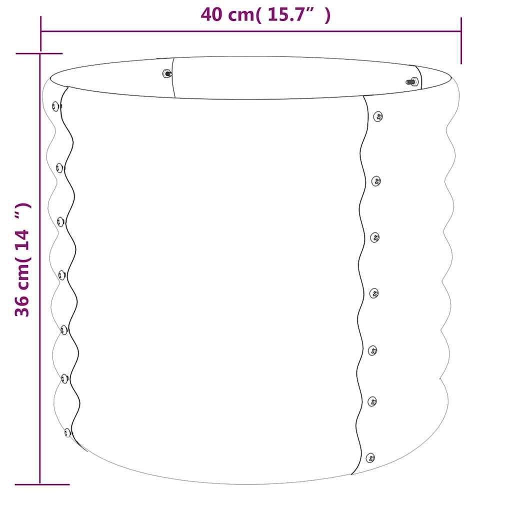 vidaXL Plantenbak 40x40x36 cm gegalvaniseerd staal grijs