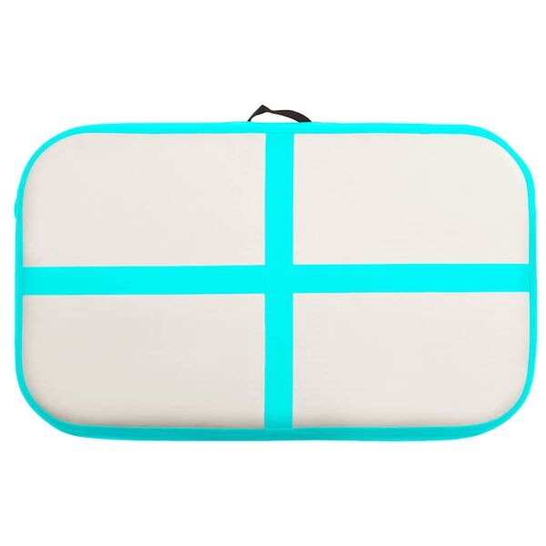 vidaXL Gymnastiekmat met pomp opblaasbaar 60x100x15 cm PVC groen