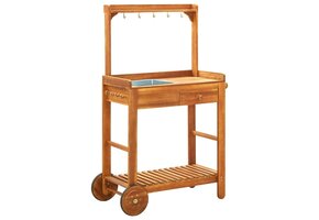 Keukentrolley massief acaciahout 92x43,5x141,5 cm - 66% Korting!