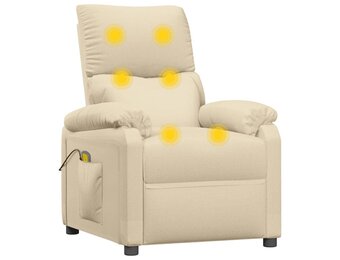 vidaXL Massagestoel Stof Crèmekleurig - 55% Korting