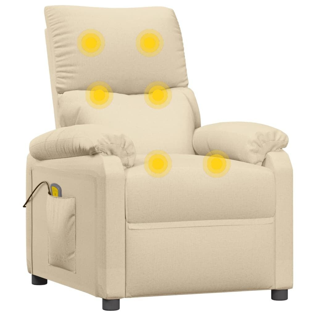 vidaXL Massagestoel Stof Crèmekleurig - 55% Korting