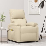 vidaXL Massagestoel Stof Crèmekleurig - 55% Korting