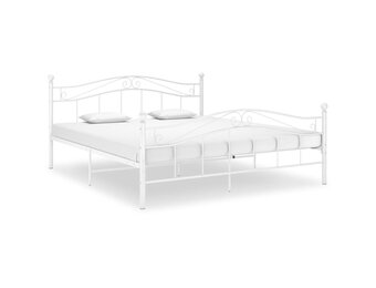 vidaXL Bedframe Metaal Wit 180x200 cm - 59% Korting