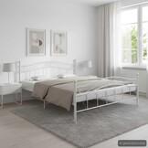 vidaXL Bedframe Metaal Wit 180x200 cm - 59% Korting