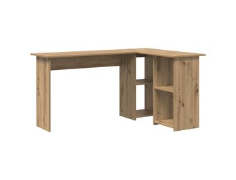 vidaXL Hoekbureau Artisan Eiken 142x102x73 cm - Bewerkt Hout - 35% Korting