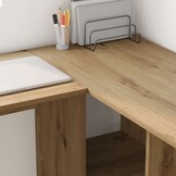 vidaXL Hoekbureau Artisan Eiken 142x102x73 cm - Bewerkt Hout - 35% Korting