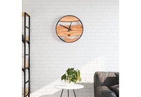 Wandklok Ø35 cm Ijzer & Olijfhout Bruin - 46% Korting