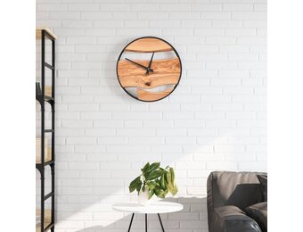 Wandklok Ø35 cm IJzer & Olijfhout Bruin - Nu 34% Korting!