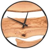 Wandklok Ø35 cm IJzer & Olijfhout Bruin - Nu 34% Korting!