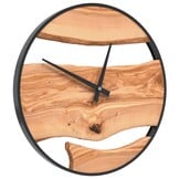 Wandklok Ø35 cm IJzer & Olijfhout Bruin - Nu 34% Korting!