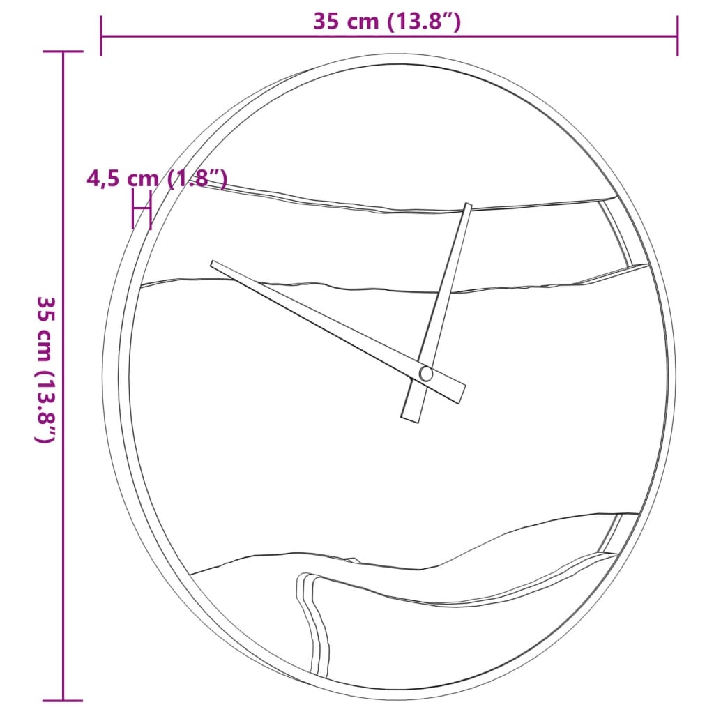 Wandklok Ø35 cm IJzer & Olijfhout Bruin - Nu 34% Korting!