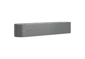 Plantenbak gepoedercoat staal grijs - 368x80x68 cm (46% korting)