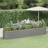 Plantenbak Grijs Gep. Staal 368x80x68 cm - 35% Korting!