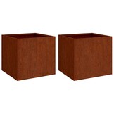 Plantenbakken Cortenstaal 49x47x46 cm (2 stuks) - 54% Korting