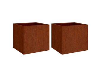 Plantenbakken Cortenstaal 49x47x46 cm (2 stuks) - 54% Korting