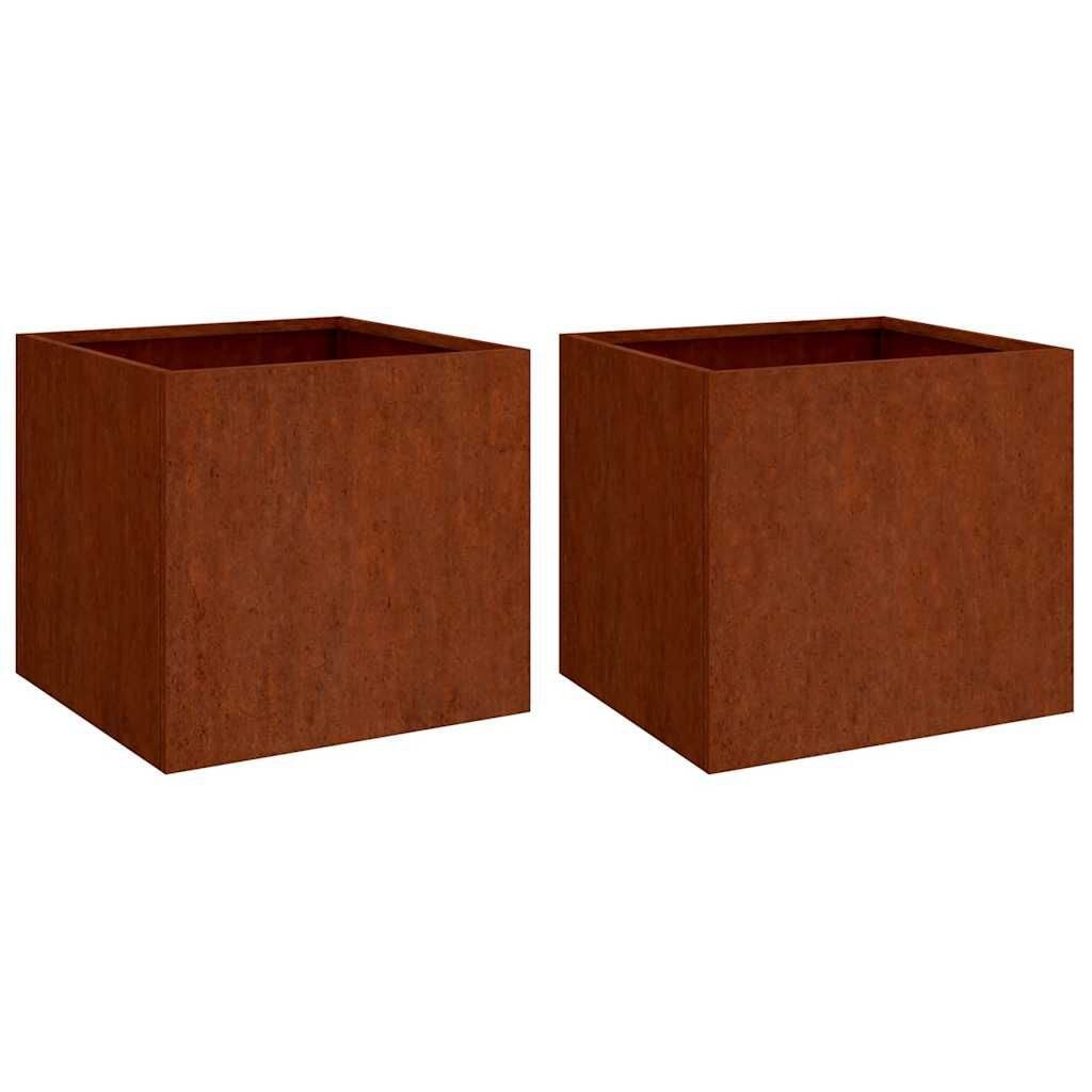Plantenbakken Cortenstaal 49x47x46 cm (2 stuks) - 54% Korting
