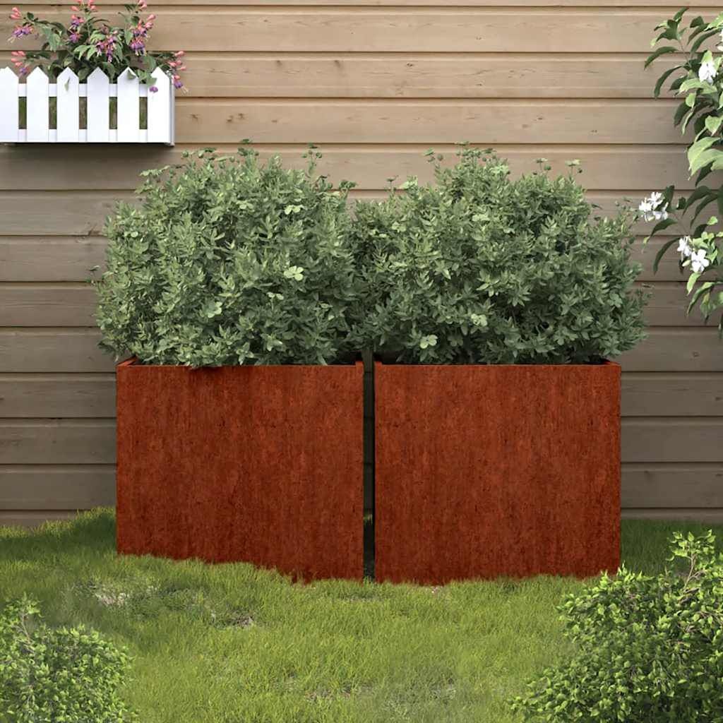 Plantenbakken Cortenstaal 49x47x46 cm (2 stuks) - 54% Korting
