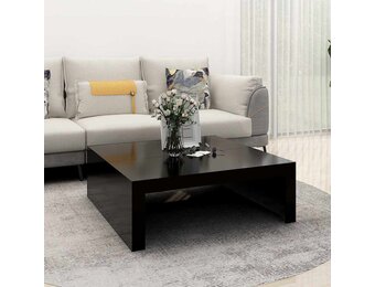 vidaXL Salontafel 100x100x35 cm Zwart Bewerkt Hout - 34% Korting