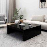vidaXL Salontafel 100x100x35 cm Zwart Bewerkt Hout - 34% Korting