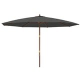 Antracietkleurige Parasol met Houten Paal 400x273cm (35% Korting)