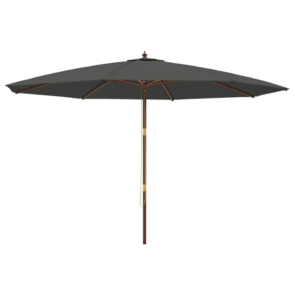Antracietkleurige Parasol met Houten Paal 400x273cm (35% Korting)