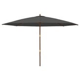 Antracietkleurige Parasol met Houten Paal 400x273cm (35% Korting)