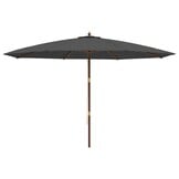 Antracietkleurige Parasol met Houten Paal 400x273cm (35% Korting)