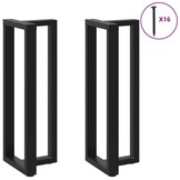 vidaXL Bartafelpoten 2 st T-vormig 40x35x110 cm Staal Zwart - 35% Korting