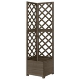 Hoekplantenbak met latwerk 40x40x150 cm Vurenhout Grijs - 34% Korting