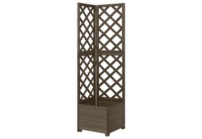 Houten Hoekplantenbak met Latwerk 40x40x150 cm Grijs (45% Korting)