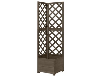 Hoekplantenbak met latwerk 40x40x150 cm Vurenhout Grijs - 34% Korting